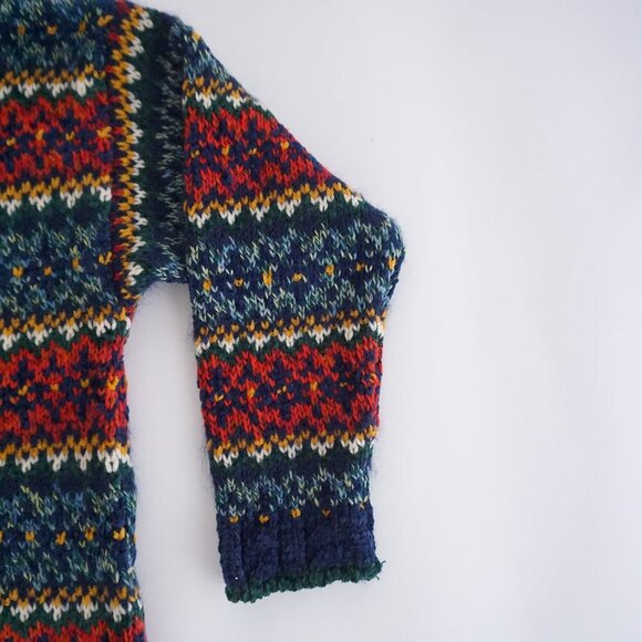 Vintage Liz Sport Fair Isle Wool Turtleneck Sweater Cabincore Apres Ski S - Picture 4 of 9